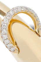 Piercing Small Bangle, 14k Yellow Gold & Diamonds